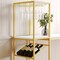 Flash Furniture Jura Metal Bar and Wine Table w/2 Slanted Shelves for Bottle Storage and Hanging Glass, Gold Frame NAN-F-HY-B23102-GLDMRBL-GG - alternate 5